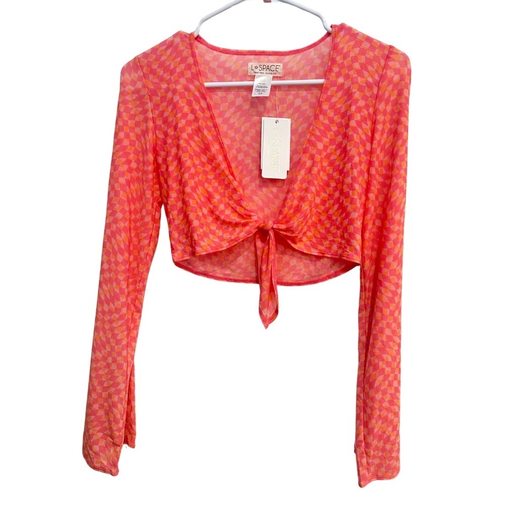 L*Space Pink Bandera Triangle Swimwear Coverup in size S